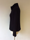 ISCHIKO BLACK CHUNKY KNIT ZIP UP CARDIGAN SIZE 42 UK 14 - Whispers Dress Agency - Sold - 3