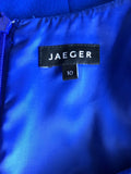 JAEGER ROYAL BLUE & BLACK TRIM PENCIL DRESS SIZE 10 - Whispers Dress Agency - Womens Dresses - 4