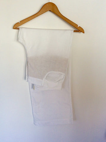 OUI WHITE LINEN TROUSERS SIZE 16