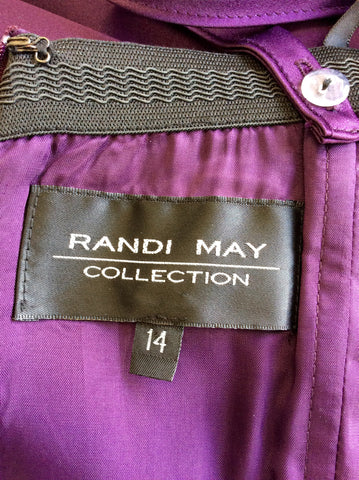 RANDI MAY DEEP PLUM LONG EVENING DRESS & MATCHING WRAP SIZE 14 - Whispers Dress Agency - Womens Eveningwear - 5