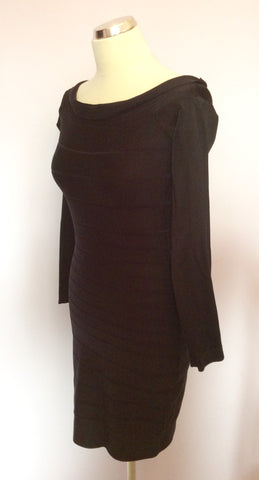 French Connection Black Stretch Bodycon Dress Size 12 - Whispers Dress Agency - Sold - 2