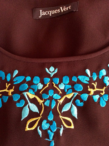 Jacques Vert Brown Embroidered Top, Long Skirt & Cardigan Size 22 - Whispers Dress Agency - Sold - 6
