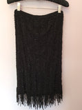Karen Millen Black Crocheted Beaded Skirt Size 1 UK 8/10 - Whispers Dress Agency - Womens Skirts - 2