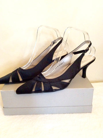 Brand New SF Black Satin Slingback Heels Size 7/40 - Whispers Dress Agency - Sold - 3