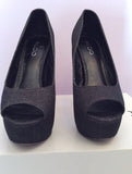Aldo Vannice Black Sparkle Peeptoe Platform Sole Heels Size 5/38 - Whispers Dress Agency - Womens Heels - 2