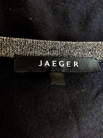 JAEGER BLACK & SILVER SPARKLE TIE BELT JUMPER SIZE M - Whispers Dress Agency - Womens Knitwear - 3