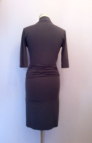 Marccain Dark Grey Stretch Jersey Wrap Dress Size N2 UK 10/12 - Whispers Dress Agency - Womens Dresses - 3