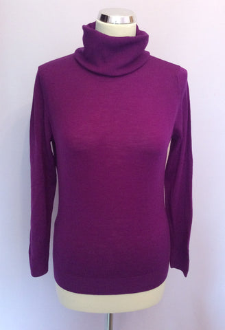 Vintage Jaeger Magenta Wool Poloneck Jumper Size 34" UK S - Whispers Dress Agency - Womens Vintage - 1