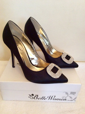 New In Box Belle Woman Black Satin Heels Size 6/39 - Whispers Dress Agency - Sold - 2