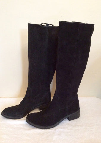 Brand New Office Black Suede Knee High Boots Size 7.5/41 - Whispers Dress Agency - Womens Boots - 2