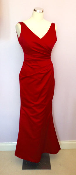 Kelsey Rose Red Satin Long Evening / Ball Dress Size 10 - Whispers Dress Agency - Sold - 1