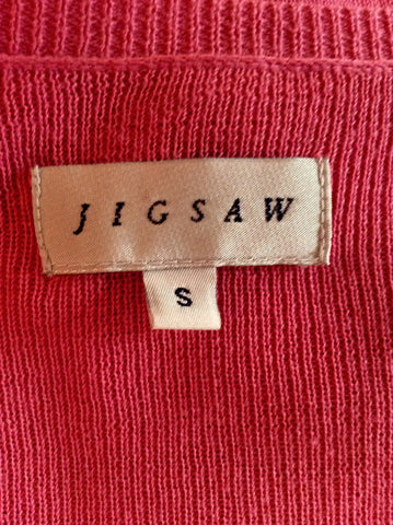Jigsaw Pink V Neck Cotton Jumper Size M - Whispers Dress Agency - Womens Knitwear - 3