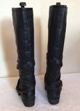 Dune Black Knee High Buckle Trim Boots Size 5/38 - Whispers Dress Agency - Sold - 4