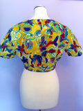 Vintage Jaeger Yellow Print Crop Top & Trousers Approx Size 6/8 - Whispers Dress Agency - Sold - 3