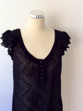 GHOST BLACK EMBROIDERED TUNIC TOP SIZE 12 - Whispers Dress Agency - Sold - 2