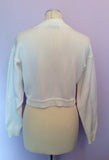 Vintage Jaeger White Cropped Cotton Cardigan Size 36" Approx M - Whispers Dress Agency - Womens Vintage - 2