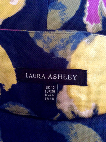 LAURA ASHLEY BLACK FLORAL PRINT TIE BELT TOP SIZE 10 - Whispers Dress Agency - Womens Tops - 3