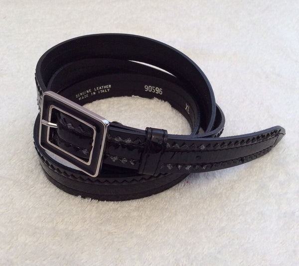 Hobbs Black Patent Leather Belt Size XL - Whispers Dress Agency - Sold