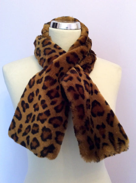 Forge-A-Head Brown Leopard Print Faux Fur Scarf - Whispers Dress Agency - Sold