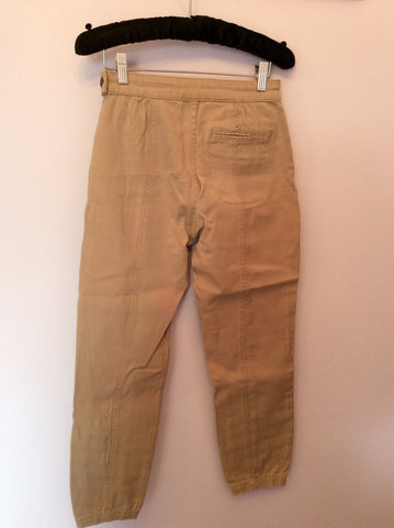 WHISTLES BEIGE COTTON CROP TROUSERS SIZE 10 - Whispers Dress Agency - Womens Trousers - 2
