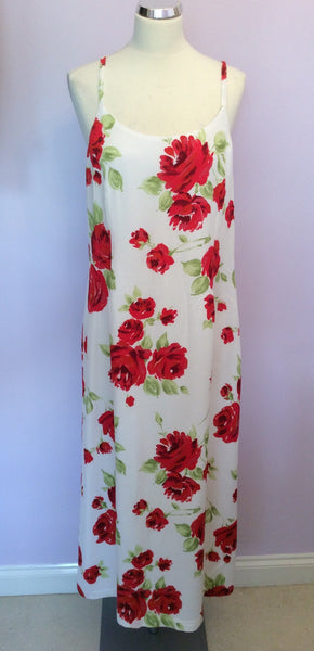 Vintage Laura Ashley Red & White Floral Print Dress Size 18 - Whispers Dress Agency - Sold - 1