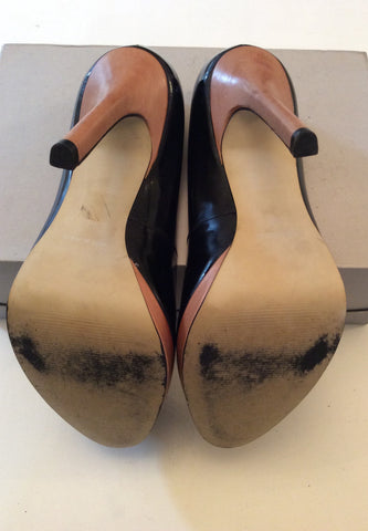 FRENCH CONNECTION BLACK LEATHER & TAN HEELS SIZE 7/40 - Whispers Dress Agency - Womens Heels - 5