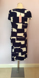 BRAND NEW PHASE EIGHT BLUE & WHITE PRINT STRETCH JERSEY DRESS SIZE 14 - Whispers Dress Agency - Womens Dresses - 3