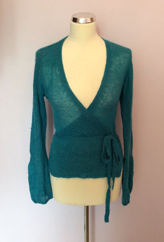 Ted Baker Turquoise Wrap Around Jumper Size 2 UK 10 - Whispers Dress Agency - Womens Knitwear - 1
