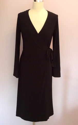 Linea Black Wrap Around Dress Size S - Whispers Dress Agency - Womens Dresses - 1