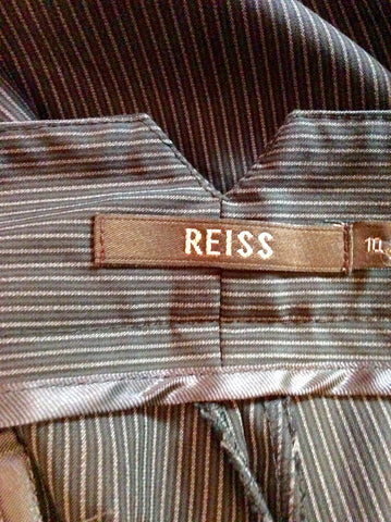 REISS STALINO DARK CHARCOAL GREY PINSTRIPE TROUSERS SIZE 10 - Whispers Dress Agency - Womens Trousers - 4