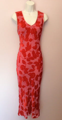 Pearce Fionda Pink & Red Floral Print Silk Dress Size S - Whispers Dress Agency - Womens Dresses - 1