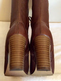 Marks & Spencer Brown Leather Knee Length Boots Size 4/37 - Whispers Dress Agency - Womens Boots - 3