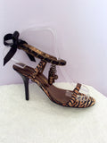 Brand New Moda In Pelle Tiger Print Ribbon & Charms Sandal Size 3.5/36 - Whispers Dress Agency - Womens Sandals - 3