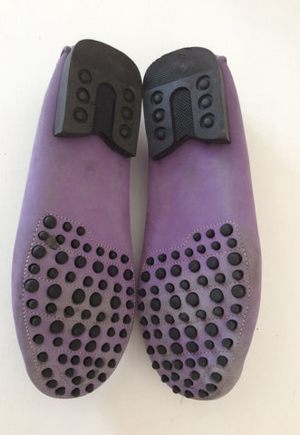 Laurent Effel Lavender Suede Loafers Size 5/38 - Whispers Dress Agency - Sold - 3