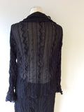 GERRY WEBER BLACK SEQUINNED CRINKLE BLOUSE & SKIRT SIZE 16 - Whispers Dress Agency - Womens Suits & Tailoring - 3