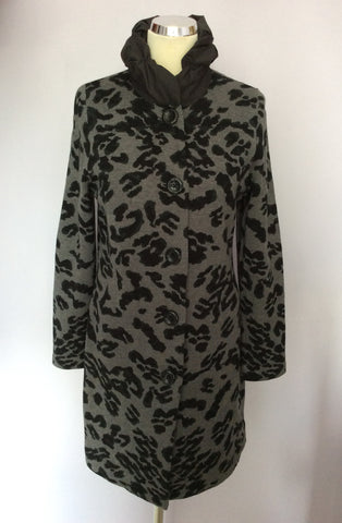 BETTY BARCLAY GREY & BLACK PRINT LONG JACKET SIZE 10/12 - Whispers Dress Agency - Womens Coats & Jackets - 1