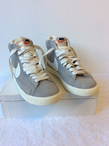 BRAND NEW NIKE BLAZER GREY & WHITE HIGH TOP TRAINERS SIZE 4/37 - Whispers Dress Agency - Womens Trainers & Plimsolls - 1
