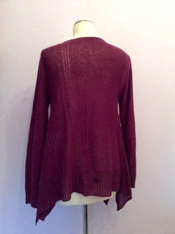 James Lakeland Burgundy Linen V Neck Uneven Hem Jumper Size 12/M - Whispers Dress Agency - Sold - 3