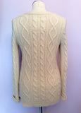 Abercrombie & Fitch Cream Cable Knit Alpaca Wool Cardigan Size L - Whispers Dress Agency - Sold - 3