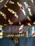Laura Ashley Dark Blue Floral Print Frill Trim Dress Size 14 - Whispers Dress Agency - Sold - 4