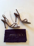 JIMMY CHOO BROWN LEOPARD PRINT STRAPPY SANDALS SIZE 5/38 - Whispers Dress Agency - Sold - 3