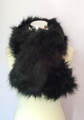 Black Faux Fur Scarf - Whispers Dress Agency - Womens Scarves & Wraps - 1