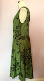 Great Plains Green & Black Floral Print Dress Size L - Whispers Dress Agency - Womens Dresses - 2