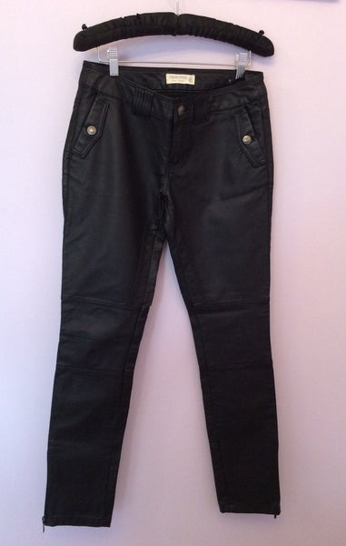 New Jennyfer Black Faux Leather Zip Leg Trousers Size 40 UK 10 - Whispers Dress Agency - Womens Trousers - 1