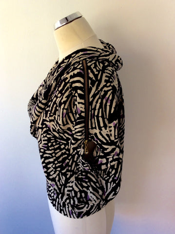WHISTLES BLACK,CREAM & LILAC PRINT SILK TOP SIZE 8 - Whispers Dress Agency - Womens Tops - 3