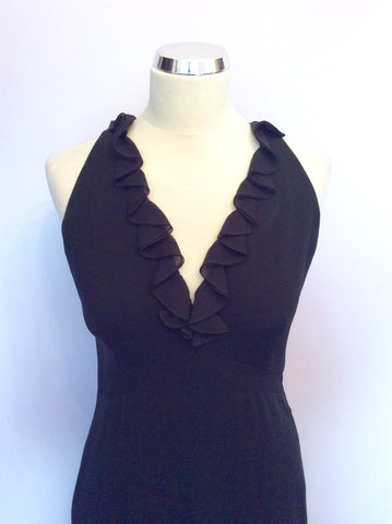 Marks & Spencer Black Frill Trim Neckline Dress Size 12 - Whispers Dress Agency - Womens Dresses - 2