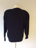 VINTAGE JAEGER BLACK WITH APPLIQUE & BEADED TRIM CARDIGAN SIZE SMALL - Whispers Dress Agency - Womens Vintage - 3