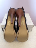Brand New Doli-Berry Black Patent Peeptoe Slingback Heels Size 4/37 - Whispers Dress Agency - Womens Heels - 4