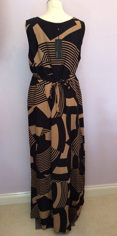 Brand New Marks & Spencer Black & Tan Maxi Dress Size 18 - Whispers Dress Agency - Sold - 3