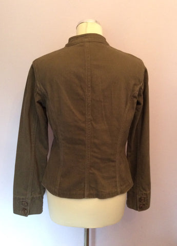 Monsoon Khaki Green Cotton Jacket Size 12 - Whispers Dress Agency - Womens Coats & Jackets - 2